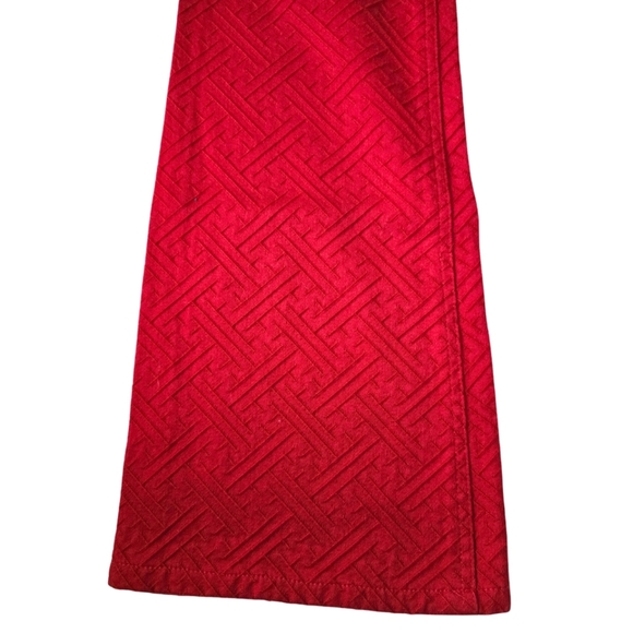 alice + olivia Red Textured Geometric Flare Pants Size 0 High Rise Statement - Picture 2 of 5